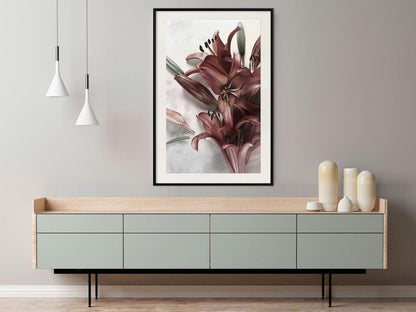 Botanical Wall Art - Burgundy Solace-artwork for wall with acrylic glass protection