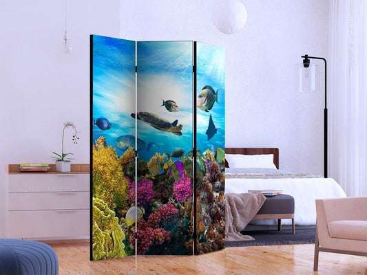 Decorative partition-Room Divider - Coral reef-Folding Screen Wall Panel by ArtfulPrivacy