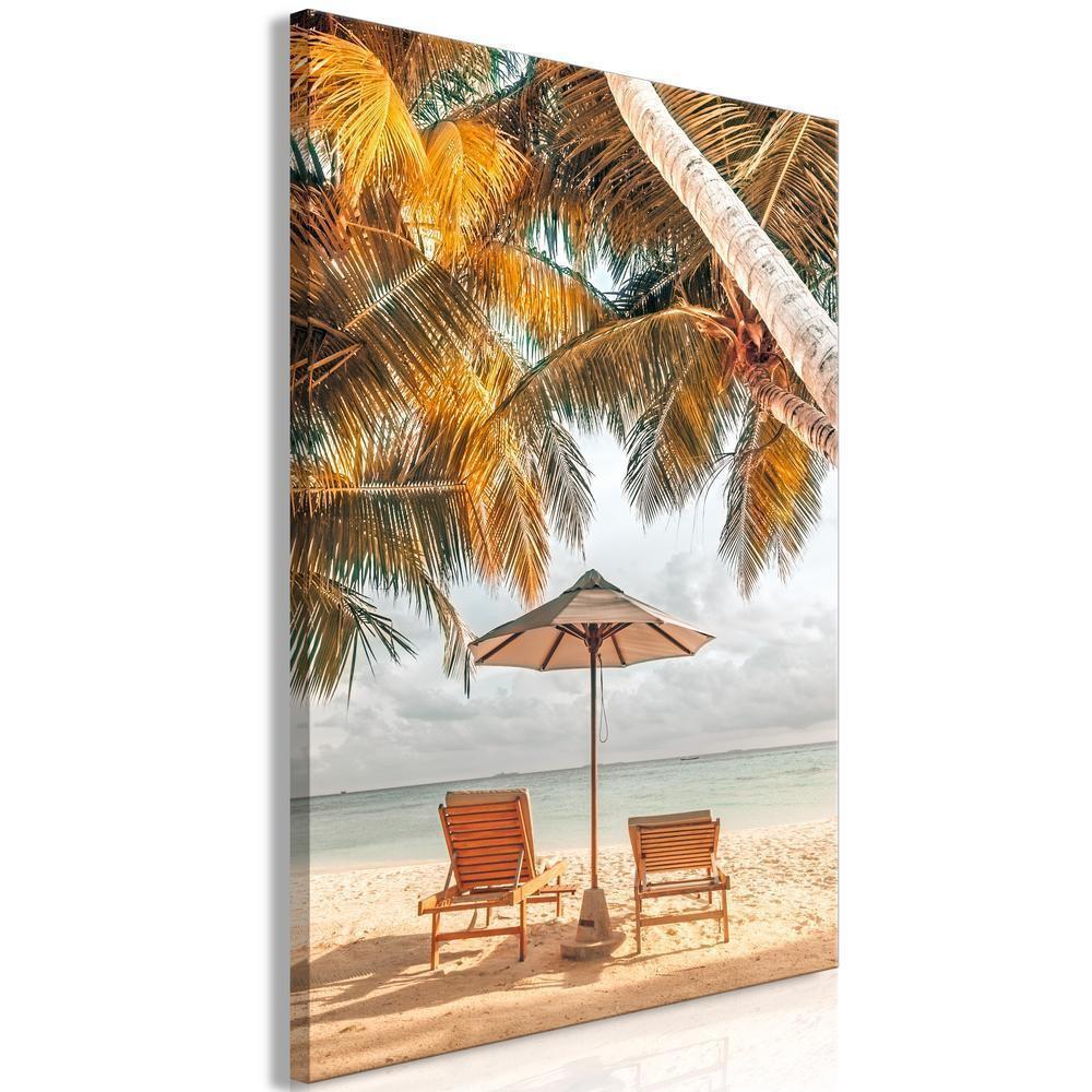 Canvas Print - Palm Umbrella (1 Part) Vertical-ArtfulPrivacy-Wall Art Collection