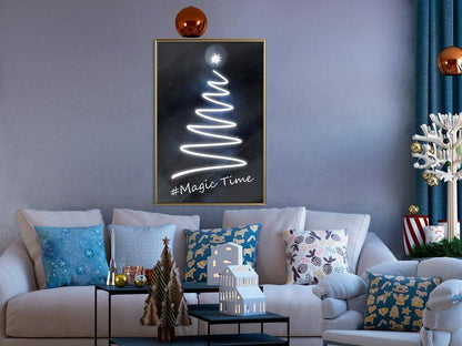 Winter Design Framed Artwork - Bright Christmas Tree-artwork for wall with acrylic glass protection