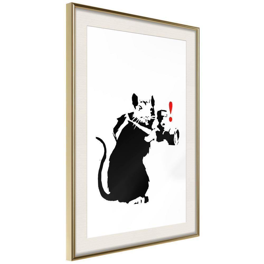 Urban Art Frame - Banksy: Rat Photographer-artwork for wall with acrylic glass protection