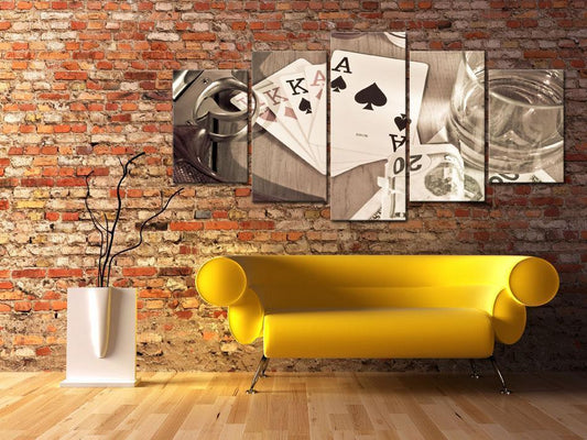 Canvas Print - Poker night - sepia-ArtfulPrivacy-Wall Art Collection