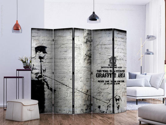 Decorative partition-Room Divider - Banksy - Graffiti Area II-Folding Screen Wall Panel by ArtfulPrivacy