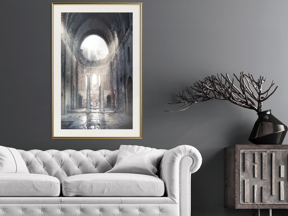 Photography Wall Frame - Ruins of a Cathedral-artwork for wall with acrylic glass protection