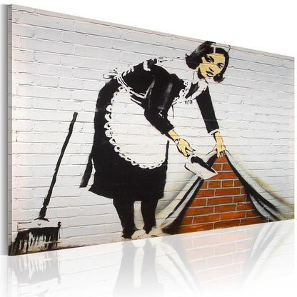 Canvas Print - Cleaning lady (Banksy)-ArtfulPrivacy-Wall Art Collection