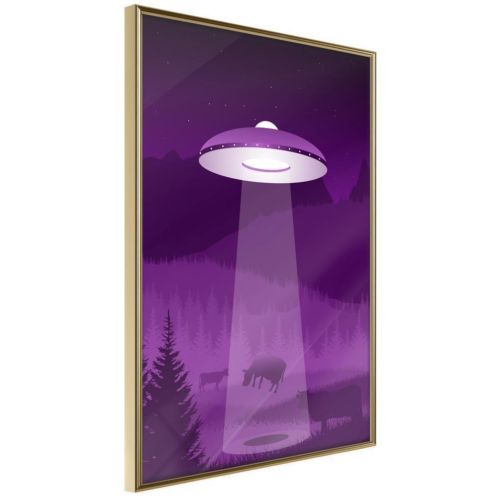 Abstract Poster Frame - Flying Saucer-artwork for wall with acrylic glass protection