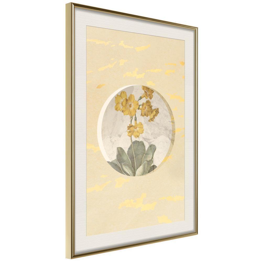 Botanical Wall Art - Flowers and Marble-artwork for wall with acrylic glass protection