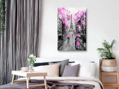 Canvas Print - Paris Rendez-Vous (1 Part) Vertical Pink-ArtfulPrivacy-Wall Art Collection
