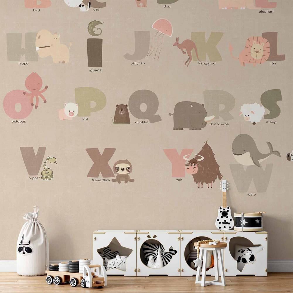 Papier peint - Un alphabet beige