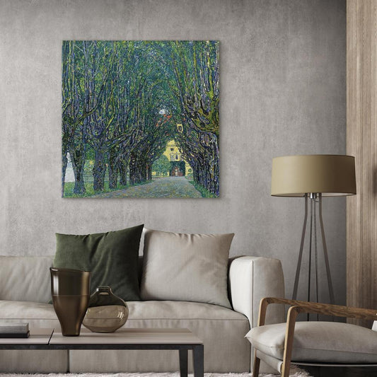 Canvas Print - Alley of Trees in the Park at the Kammer Castle Art-ArtfulPrivacy-Wall Art Collection