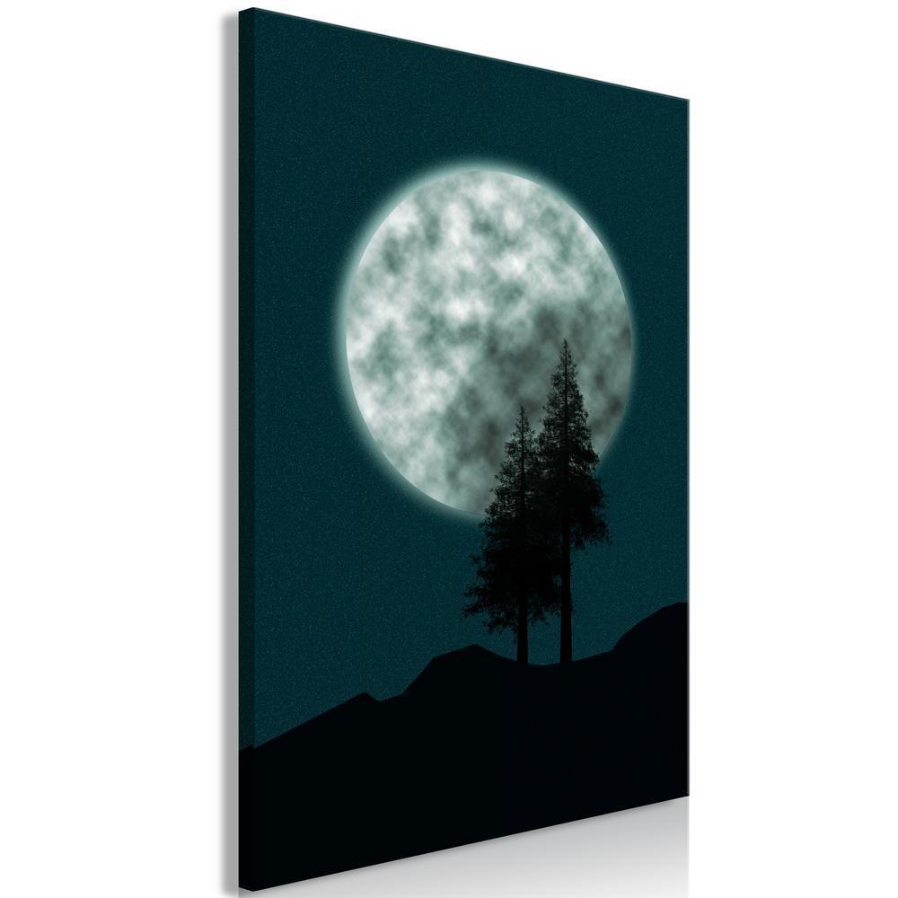 Canvas Print - Beautiful Full Moon (1 Part) Vertical-ArtfulPrivacy-Wall Art Collection