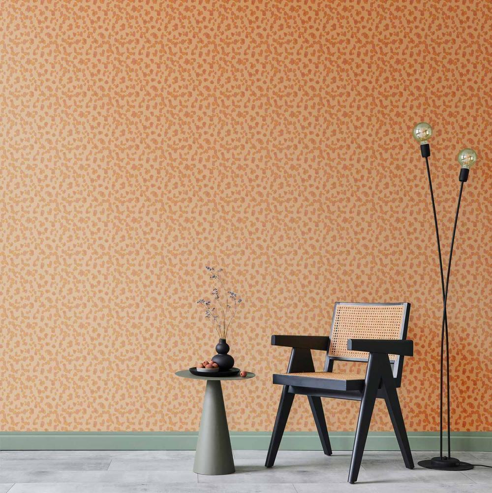 Wallpaper - Tiny Dots - optimistic pattern in peach colors