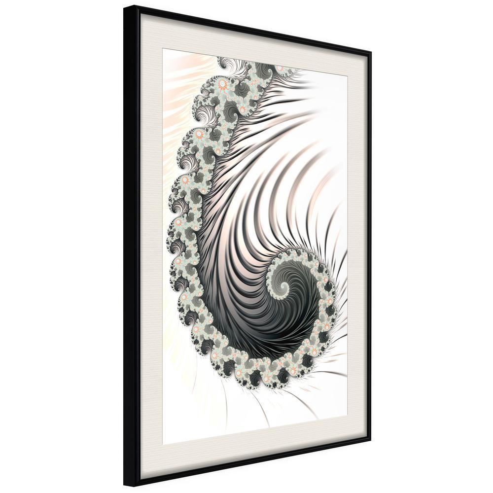 Abstract Poster Frame - Fractal Spiral (Positive)-artwork for wall with acrylic glass protection