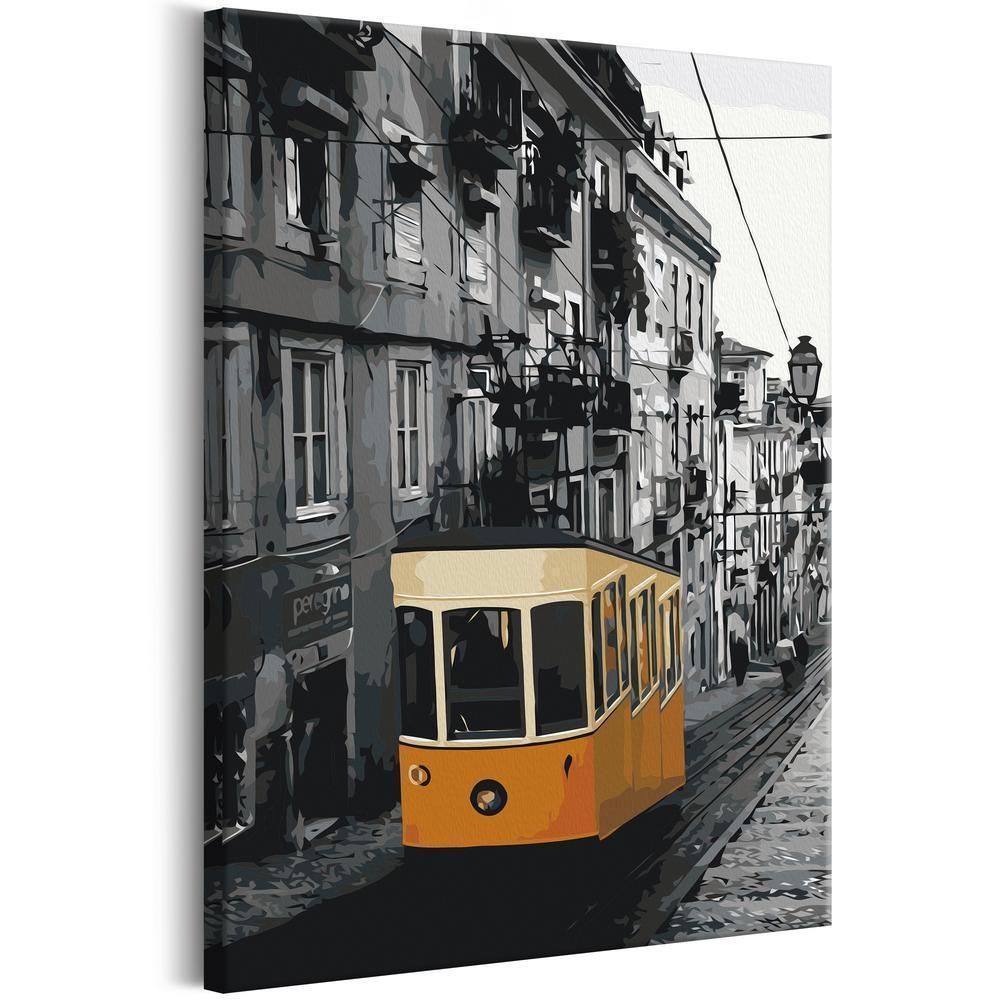 Start learning Painting - Paint By Numbers Kit - Tram in Lisbon - new hobby