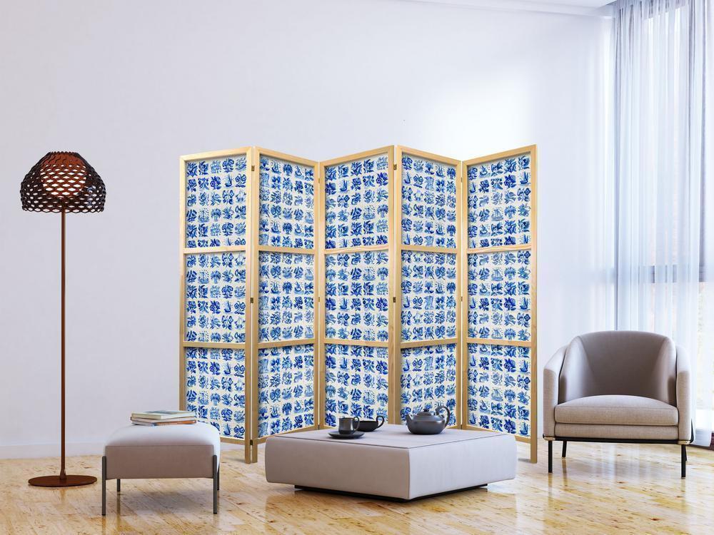 Japanese Room Divider - Ceramic Tiles - Traditional Portuguese Blue Tiles