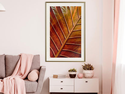 Autumn Framed Poster - Bronze Leaf-artwork for wall with acrylic glass protection