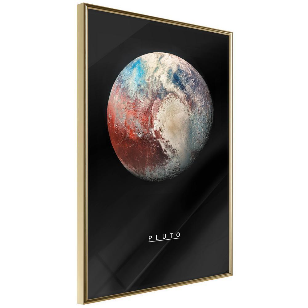 Framed Art - The Solar System: Pluto-artwork for wall with acrylic glass protection