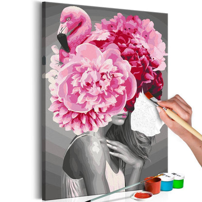 Start learning Painting - Paint By Numbers Kit - Flamingo Girl - new hobby