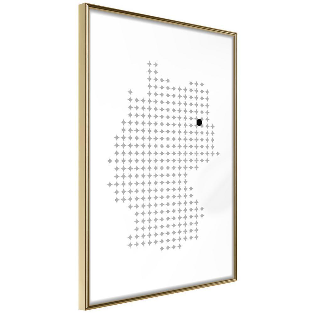 Wall Art Framed - Pixel Map of Germany-artwork for wall with acrylic glass protection