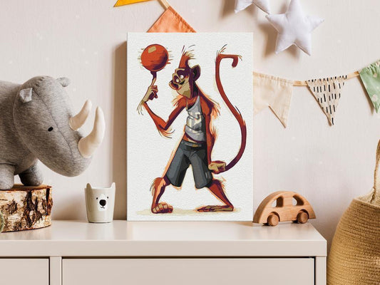 Start learning Painting - Paint By Numbers Kit - Monkey Basketball Player - new hobby