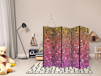 Room Divider - The language of butterflies II- A 5 Panel Folding Screen For Living rooms, bedrooms or home office, decorative folding screen made with wood and canvas