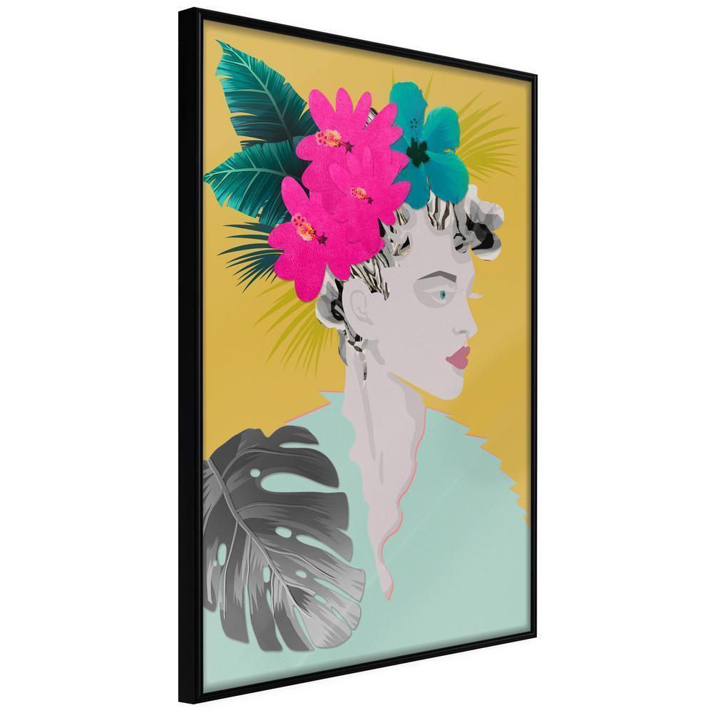 Wall Decor Portrait - Crown of Flowers-artwork for wall with acrylic glass protection