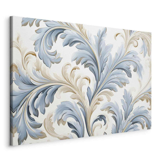 Canvas Print - Baroque Ornaments in Light Cream-Blue Hues