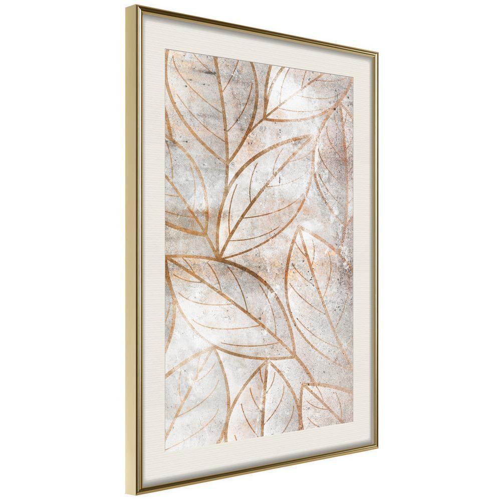 Botanical Wall Art - Copper Leaves-artwork for wall with acrylic glass protection