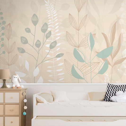 Wall Mural - Pastel and Beige Glade-Wall Murals-ArtfulPrivacy