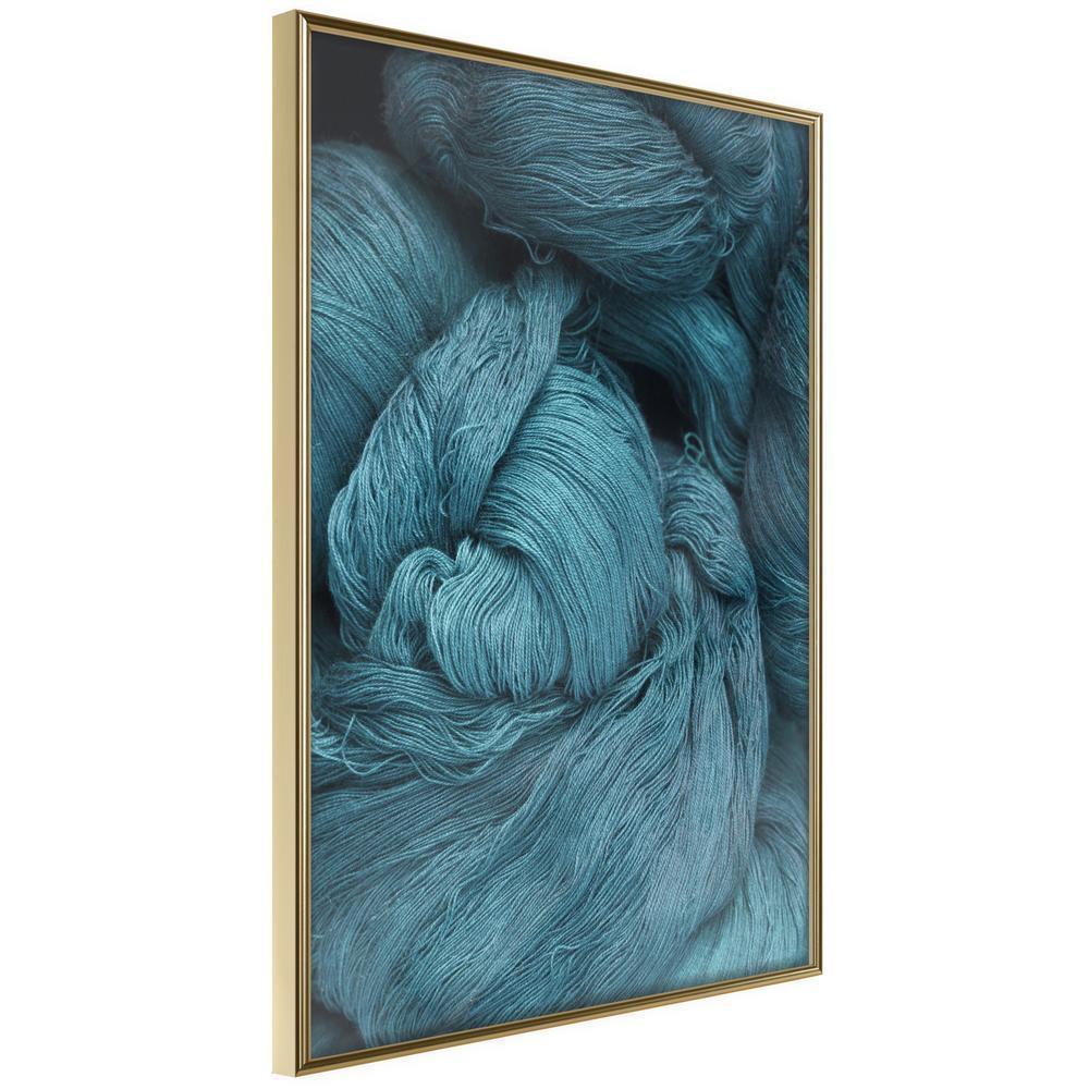 Winter Design Framed Artwork - Blue Skein-artwork for wall with acrylic glass protection
