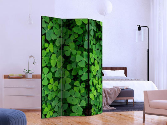 Decorative partition-Room Divider - Green Clover-Folding Screen Wall Panel by ArtfulPrivacy
