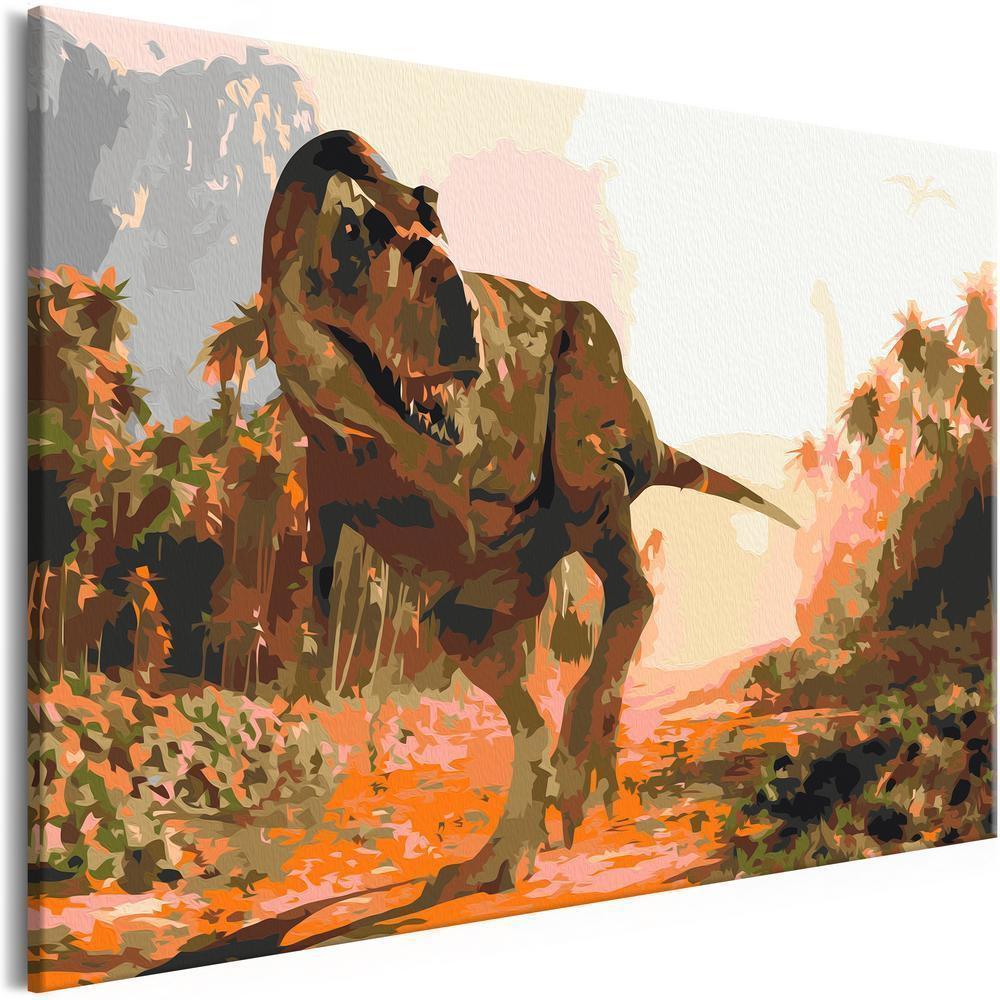 Start learning Painting - Paint By Numbers Kit - Dangerous Dinosaur - new hobby