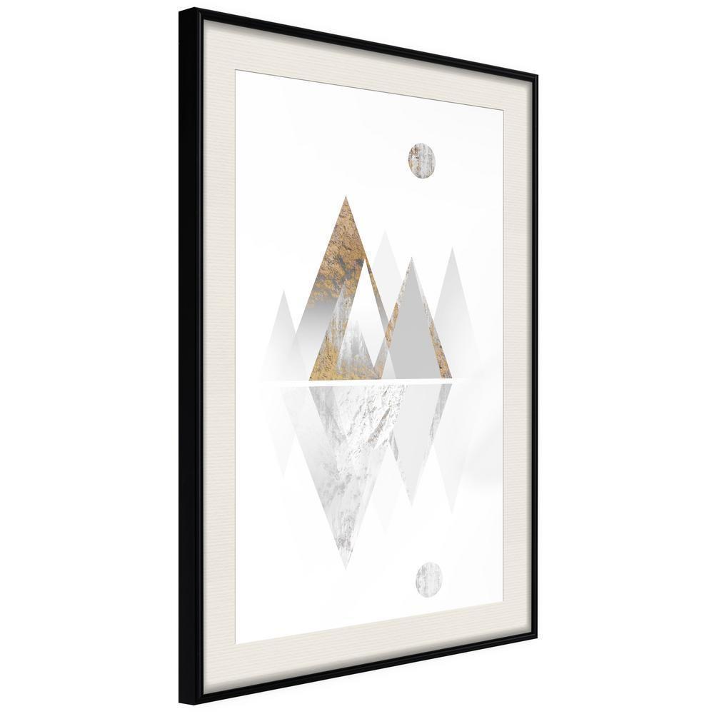 Abstract Poster Frame - Sun and Mountains-artwork for wall with acrylic glass protection