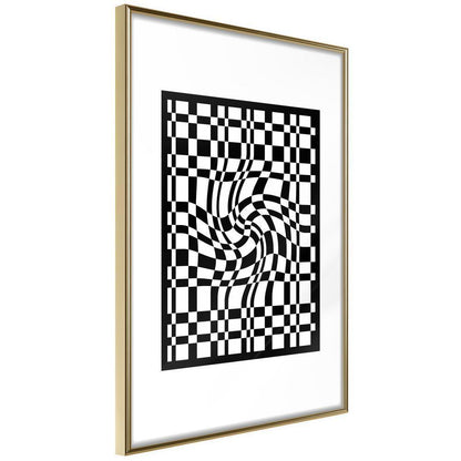 Black and White Framed Poster - Op Art-artwork for wall with acrylic glass protection