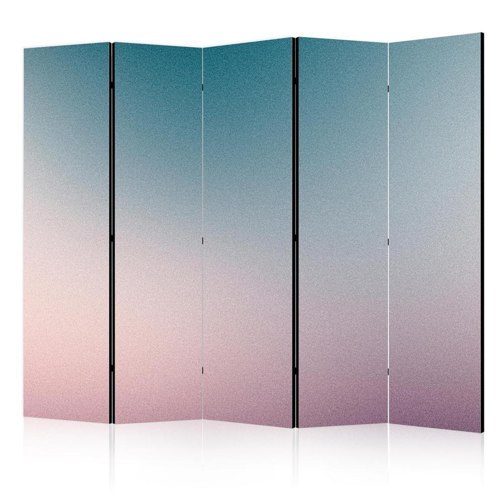 Room Divider - Nostalgic Gradient - Gradient Composition in Subdued Colors- A 5 Panel Folding Screen For Living rooms, bedrooms or home office, decorative folding screen made with wood and canvas