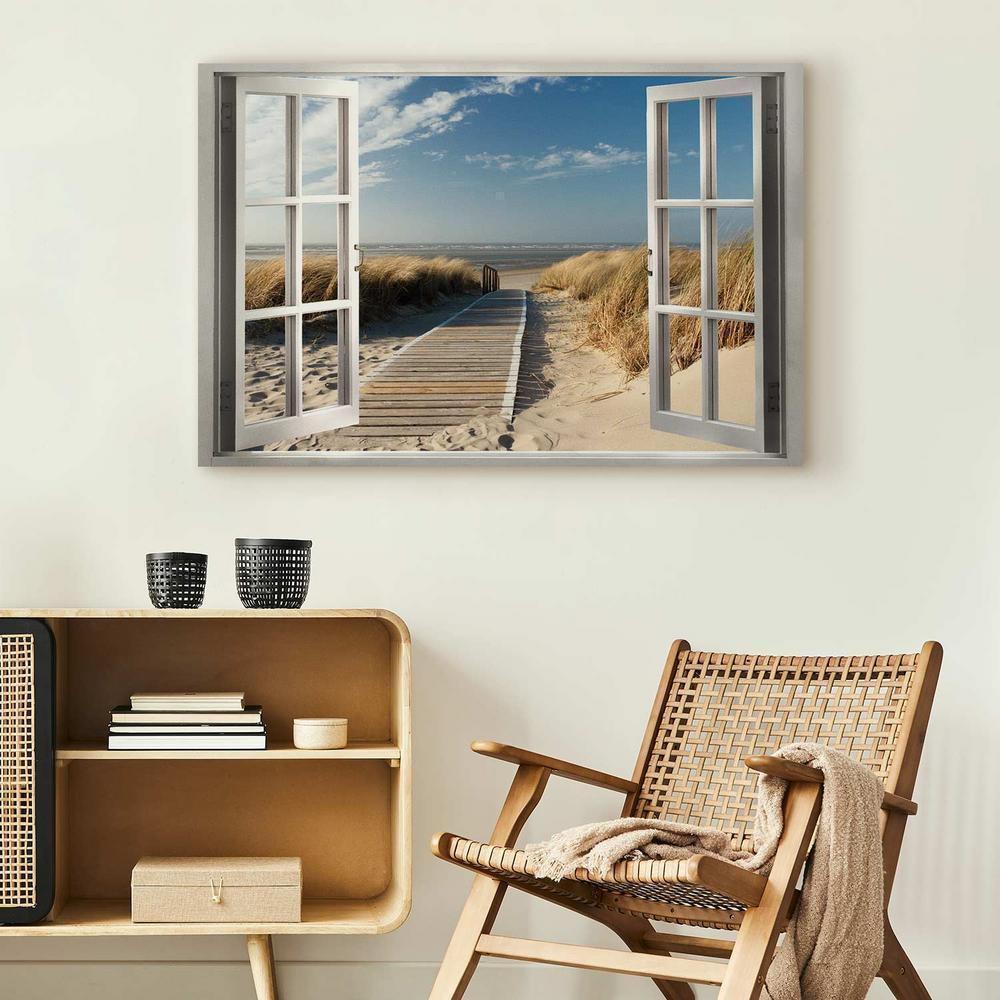 Canvas Print - Window: View of the Beach