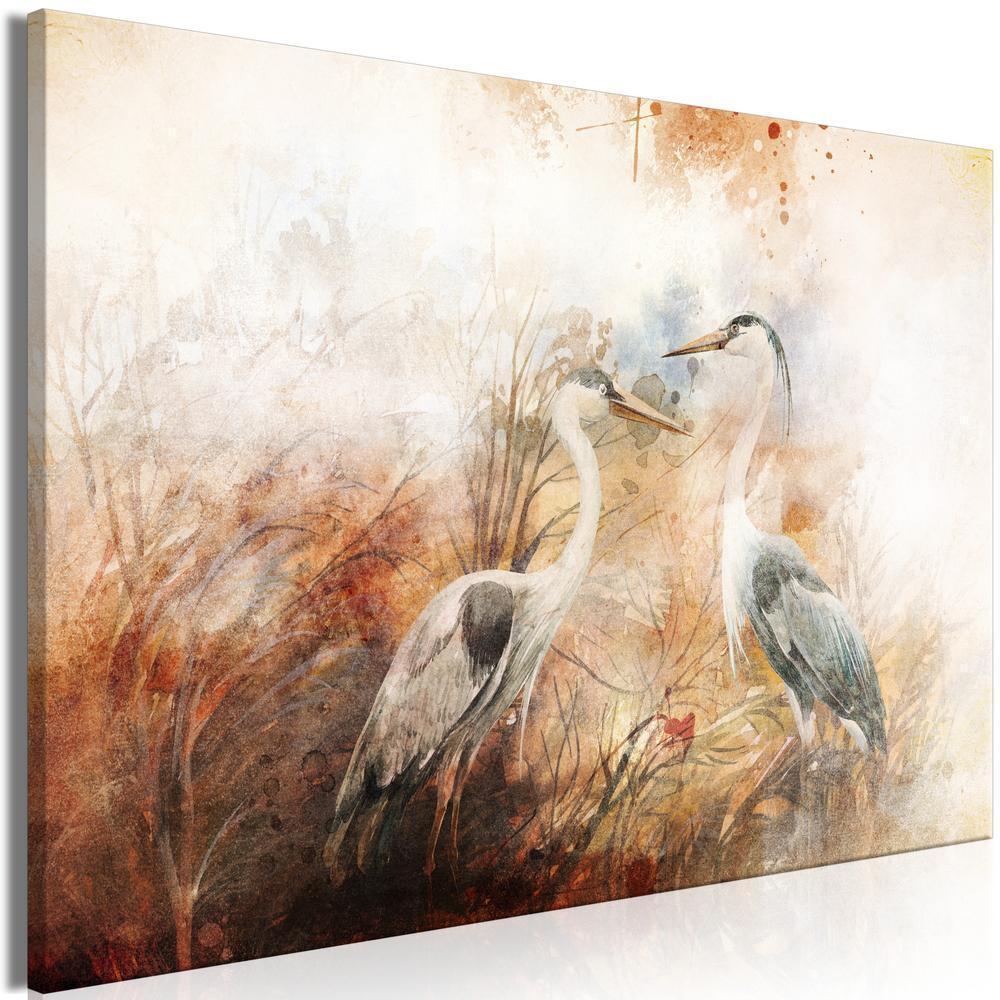 Canvas Print - Herons on the Hunt (1 Part) Wide