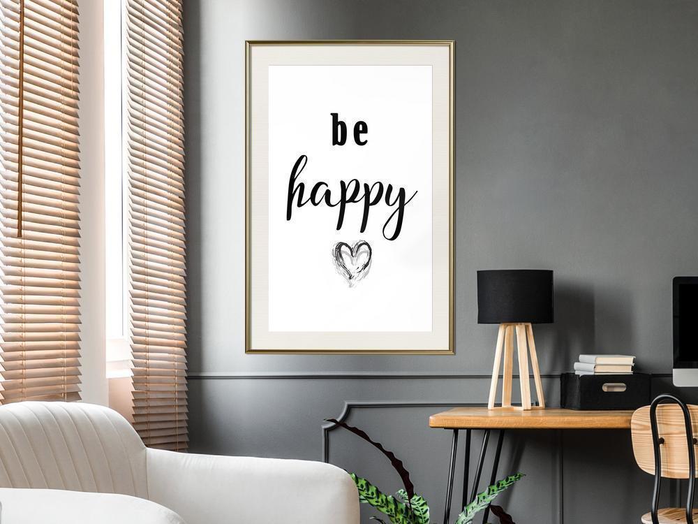 Typography Framed Art Print - Don't Worry-artwork for wall with acrylic glass protection