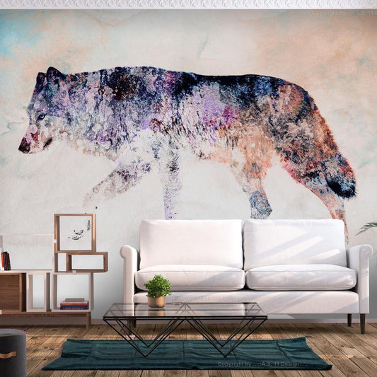 Wall Mural - Lonely Wolf-Wall Murals-ArtfulPrivacy