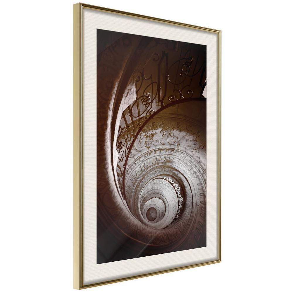 Autumn Framed Poster - Winding Staircase-artwork for wall with acrylic glass protection