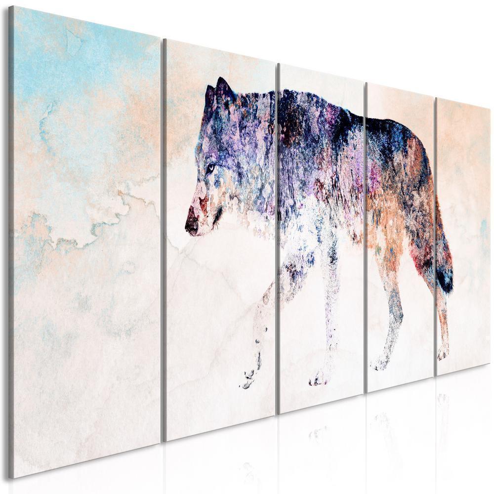 Canvas Print - Lonely Wolf (5 Parts) Narrow-ArtfulPrivacy-Wall Art Collection