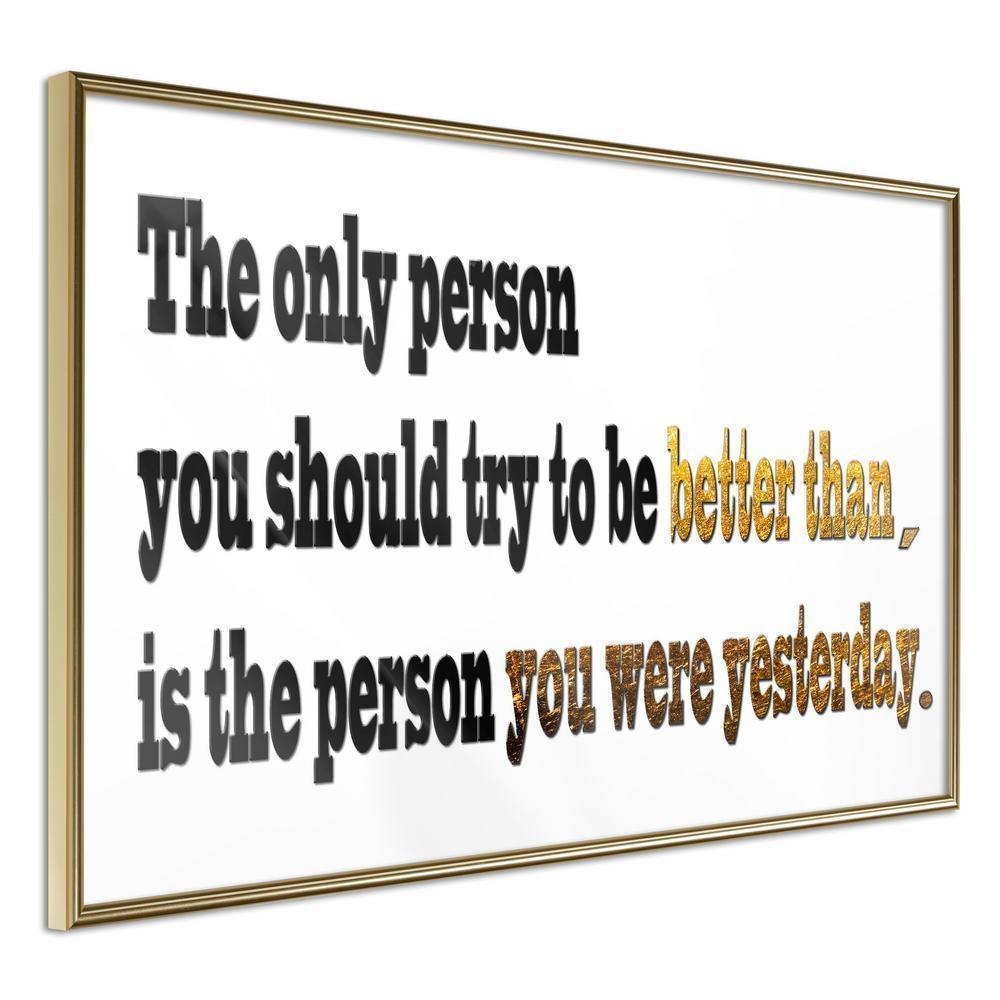 Golden Art Poster - Outdo Yourself-artwork for wall with acrylic glass protection