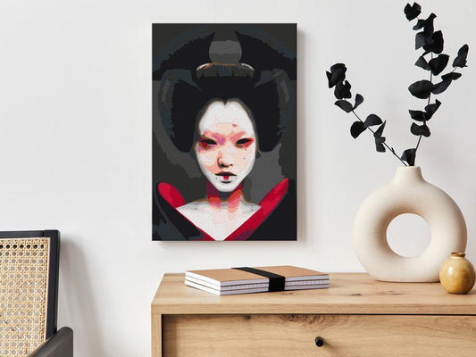 Start learning Painting - Paint By Numbers Kit - Black Geisha - new hobby