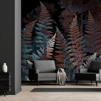 Wall Mural - Ferns in the Woods - Third Variant-Wall Murals-ArtfulPrivacy