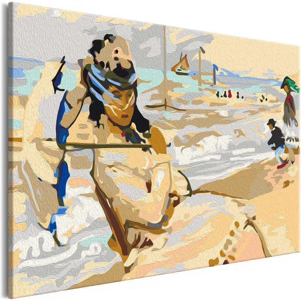 Start learning Painting - Paint By Numbers Kit - Claude Monet: Camille on the Beach at Trouville - new hobby