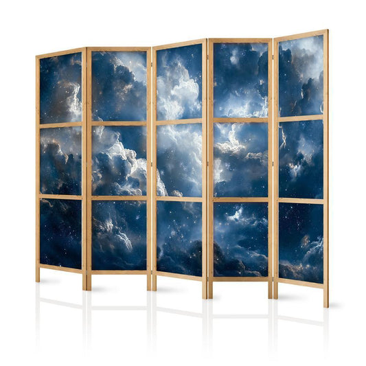 Japanese Room Divider - Astronomical Wonders: Clouds and Stars in Harmonious Combination