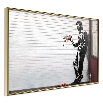 Urban Art Frame - Banksy: Waiting in Vain-artwork for wall with acrylic glass protection