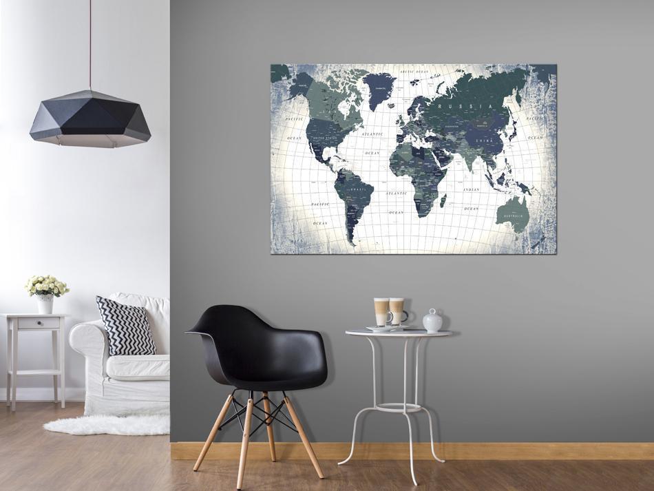 Cork board Canvas with design - Decorative Pinboard - Structure of the World-ArtfulPrivacy