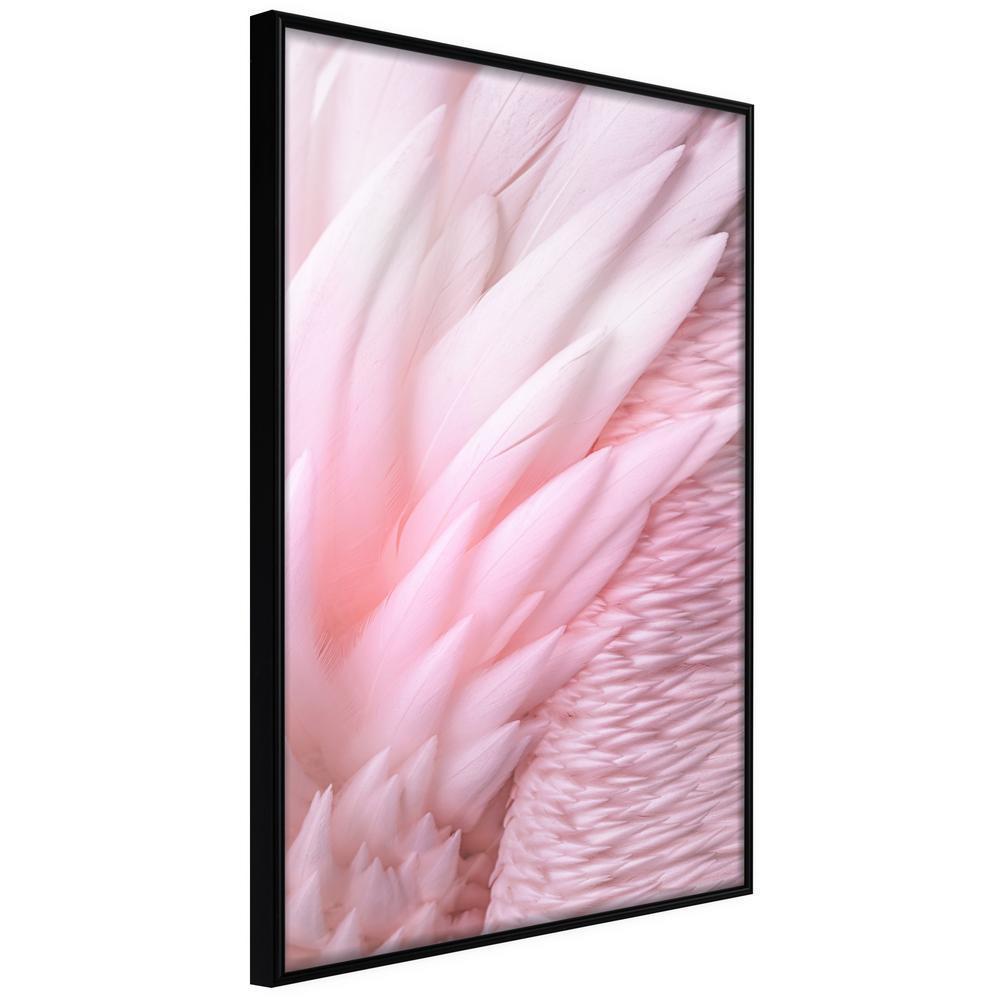 Abstract Poster Frame - Pink Feathers-artwork for wall with acrylic glass protection