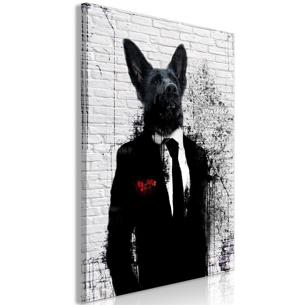Canvas Print - Businessman Dog (1 Part) Vertical-ArtfulPrivacy-Wall Art Collection